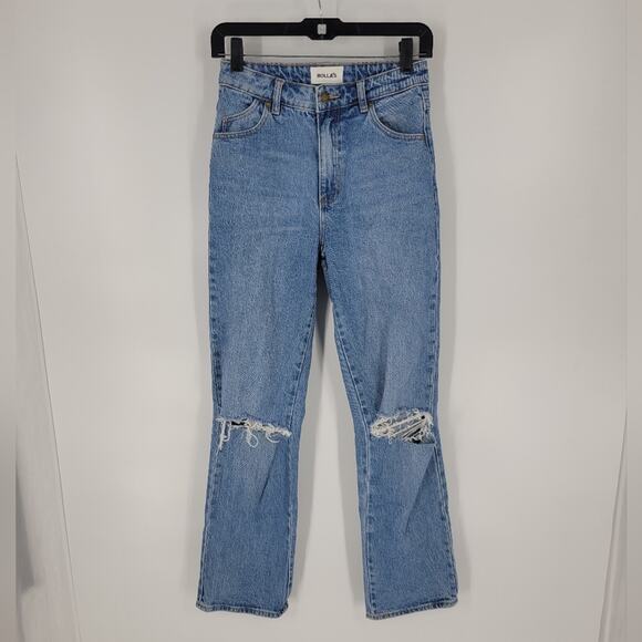 Rolla's Brad Worn Distressed Original Straight Leg Jeans 25 - Picture 1 of 10